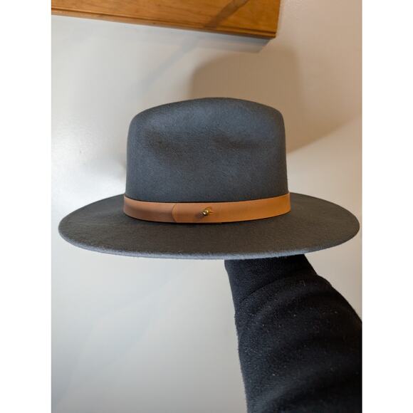 Lack of Color Gray Wool Fedora Hat Leather Band 100% Wool Western S/M main image 5